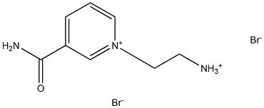 3-(aminocarbonyl)-1-(2-ammonioethyl)pyridinium dibromide 化学構造式