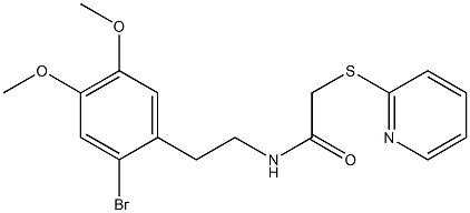 N1-(2-bromo-4,5-dimethoxyphenethyl)-2-(2-pyridylthio)acetamide 结构式