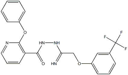 2-phenoxy-N'-{2-[3-(trifluoromethyl)phenoxy]ethanimidoyl}nicotinohydrazide Structure