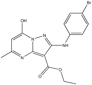 ethyl 2-(4-bromoanilino)-7-hydroxy-5-methylpyrazolo[1,5-a]pyrimidine-3-carb oxylate Structure