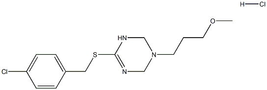 6-[(4-chlorobenzyl)thio]-3-(3-methoxypropyl)-1,2,3,4-tetrahydro-1,3,5-triazine hydrochloride,,结构式