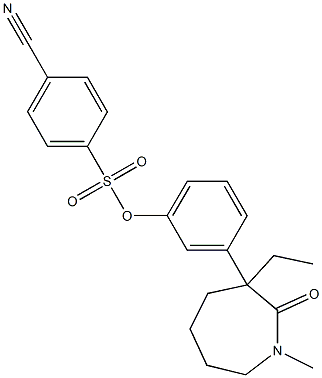 3-(3-ethyl-1-methyl-2-oxoazepan-3-yl)phenyl 4-cyanobenzene-1-sulfonate,,结构式