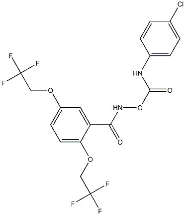 N-{[(4-chloroanilino)carbonyl]oxy}-2,5-bis(2,2,2-trifluoroethoxy)benzenecarboxamide 化学構造式