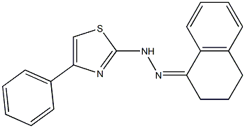 1,2,3,4-tetrahydronaphthalen-1-one 1-(4-phenyl-1,3-thiazol-2-yl)hydrazone 化学構造式