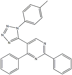 5-[1-(4-methylphenyl)-1H-1,2,3,4-tetraazol-5-yl]-2,4-diphenylpyrimidine,,结构式