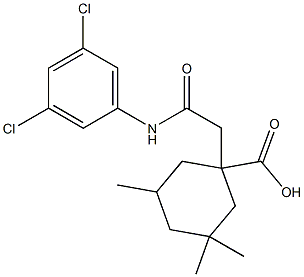 1-[2-(3,5-dichloroanilino)-2-oxoethyl]-3,3,5-trimethylcyclohexanecarboxylic acid Structure