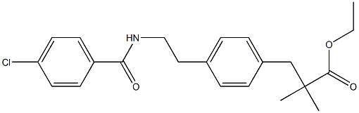ethyl 3-(4-{2-[(4-chlorobenzoyl)amino]ethyl}phenyl)-2,2-dimethylpropanoate Struktur