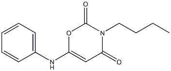 6-anilino-3-butyl-3,4-dihydro-2H-1,3-oxazine-2,4-dione 化学構造式