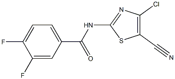 N-(4-chloro-5-cyano-1,3-thiazol-2-yl)-3,4-difluorobenzenecarboxamide Structure