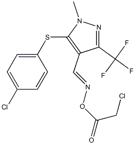4-({[(2-chloroacetyl)oxy]imino}methyl)-5-[(4-chlorophenyl)sulfanyl]-1-methyl-3-(trifluoromethyl)-1H-pyrazole 结构式