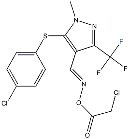 4-({[(2-chloroacetyl)oxy]imino}methyl)-5-[(4-chlorophenyl)sulfanyl]-1-methyl-3-(trifluoromethyl)-1H-pyrazole,,结构式