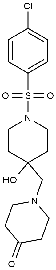 1-({1-[(4-chlorophenyl)sulfonyl]-4-hydroxy-4-piperidinyl}methyl)tetrahydro-4(1H)-pyridinone 结构式