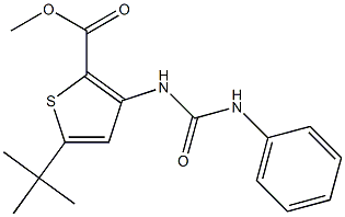 methyl 3-[(anilinocarbonyl)amino]-5-(tert-butyl)thiophene-2-carboxylate Structure