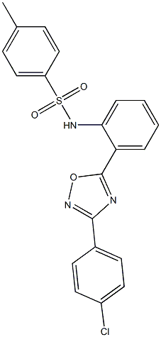 N1-{2-[3-(4-chlorophenyl)-1,2,4-oxadiazol-5-yl]phenyl}-4-methylbenzene-1-sulfonamide 结构式