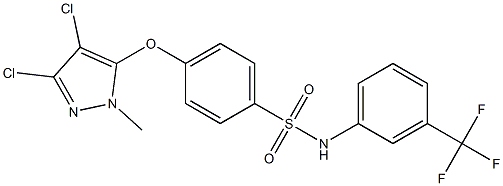 4-[(3,4-dichloro-1-methyl-1H-pyrazol-5-yl)oxy]-N-[3-(trifluoromethyl)phenyl]benzenesulfonamide Structure