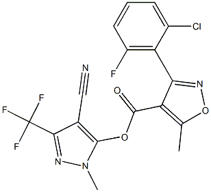 4-cyano-1-methyl-3-(trifluoromethyl)-1H-pyrazol-5-yl 3-(2-chloro-6-fluorophenyl)-5-methyl-4-isoxazolecarboxylate