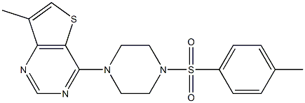 7-methyl-4-{4-[(4-methylphenyl)sulfonyl]piperazino}thieno[3,2-d]pyrimidine 化学構造式