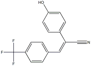 2-(4-hydroxyphenyl)-3-[4-(trifluoromethyl)phenyl]acrylonitrile 化学構造式