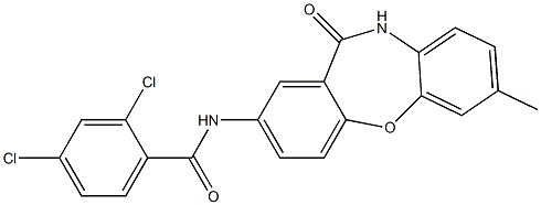 2,4-dichloro-N-(7-methyl-11-oxo-10,11-dihydrodibenzo[b,f][1,4]oxazepin-2-yl)benzenecarboxamide Structure