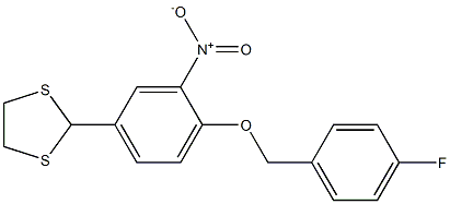 2-{4-[(4-fluorobenzyl)oxy]-3-nitrophenyl}-1,3-dithiolane Structure