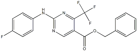 benzyl 2-(4-fluoroanilino)-4-(trifluoromethyl)pyrimidine-5-carboxylate Struktur