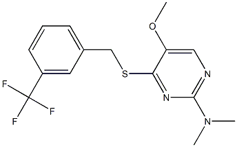 N-(5-methoxy-4-{[3-(trifluoromethyl)benzyl]sulfanyl}-2-pyrimidinyl)-N,N-dimethylamine,,结构式