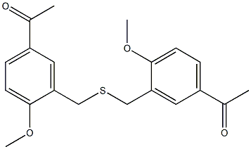 1-(3-{[(5-acetyl-2-methoxybenzyl)thio]methyl}-4-methoxyphenyl)ethan-1-one,,结构式