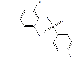 2-bromo-4-(tert-butyl)-6-chlorophenyl 4-methylbenzene-1-sulfonate 化学構造式