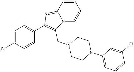 2-(4-chlorophenyl)-3-{[4-(3-chlorophenyl)piperazino]methyl}imidazo[1,2-a]pyridine Struktur