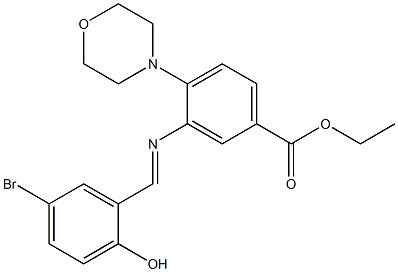 ethyl 3-[(5-bromo-2-hydroxybenzylidene)amino]-4-morpholinobenzoate Struktur