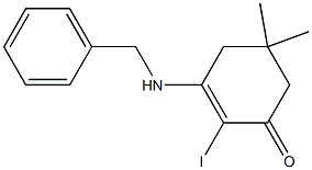 3-(benzylamino)-2-iodo-5,5-dimethyl-2-cyclohexen-1-one,,结构式