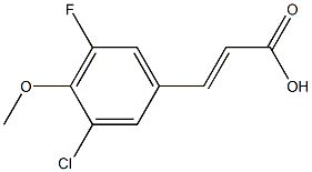 (E)-3-(3-chloro-5-fluoro-4-methoxyphenyl)acrylic acid,,结构式