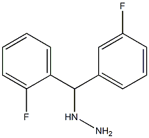 1-((2-fluorophenyl)(3-fluorophenyl)methyl)hydrazine 化学構造式
