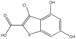 3-chloro-4,6-dihydroxybenzo[b]thiophene-2-carboxylic acid 结构式