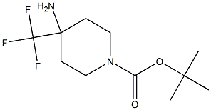 4-Amino-4-trifluoromethyl-piperidine-1-carboxylic acid tert-butyl ester 化学構造式