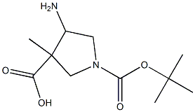 4-Amino-pyrrolidine-1,3-dicarboxylic acid 1-tert-butyl ester 3-methyl ester 结构式