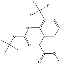 ethyl 2-(2-(tert-butoxycarbonylamino)-3-(trifluoromethyl)phenyl)acetate 化学構造式