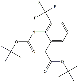 tert-butyl 2-(2-(tert-butoxycarbonylamino)-3-(trifluoromethyl)phenyl)acetate 结构式