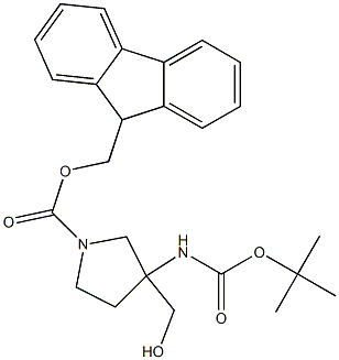 1-FMOC-3-BOC氨基-3羟甲基吡咯烷,,结构式