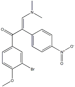 1-(3-bromo-4-methoxyphenyl)-3-(dimethylamino)-2-(4-nitrophenyl)prop-2-en-1-one,,结构式