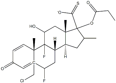 5-Chloromethyl 6 ,9 -Difluoro-11 -hydroxy-16 -methyl-3-oxo-17 -(propionyloxy)-androsta-1,4-diene-17 -carbothioate 结构式