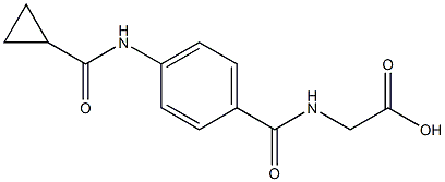 ({4-[(cyclopropylcarbonyl)amino]benzoyl}amino)acetic acid 化学構造式