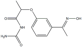 (2-{3-[1-(hydroxyimino)ethyl]phenoxy}propanoyl)urea 化学構造式