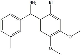 (2-bromo-4,5-dimethoxyphenyl)(3-methylphenyl)methanamine 化学構造式