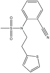 (2-cyanophenyl)-N-[2-(thiophen-2-yl)ethyl]methanesulfonamide 化学構造式