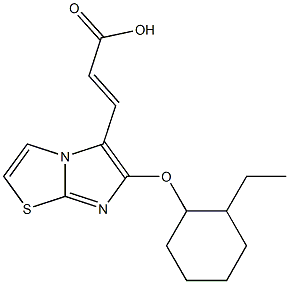 (2E)-3-{6-[(2-ethylcyclohexyl)oxy]imidazo[2,1-b][1,3]thiazol-5-yl}acrylic acid Struktur