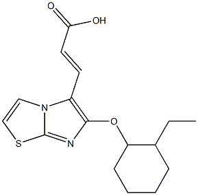 (2E)-3-{6-[(2-ethylcyclohexyl)oxy]imidazo[2,1-b][1,3]thiazol-5-yl}acrylic acid 化学構造式