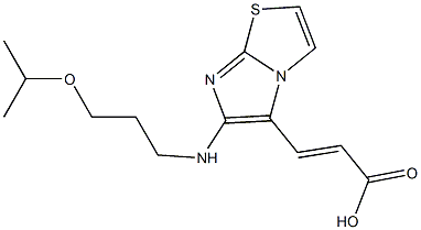 (2E)-3-{6-[(3-isopropoxypropyl)amino]imidazo[2,1-b][1,3]thiazol-5-yl}acrylic acid Struktur
