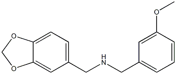(2H-1,3-benzodioxol-5-ylmethyl)[(3-methoxyphenyl)methyl]amine,,结构式