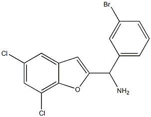 (3-bromophenyl)(5,7-dichloro-1-benzofuran-2-yl)methanamine,,结构式